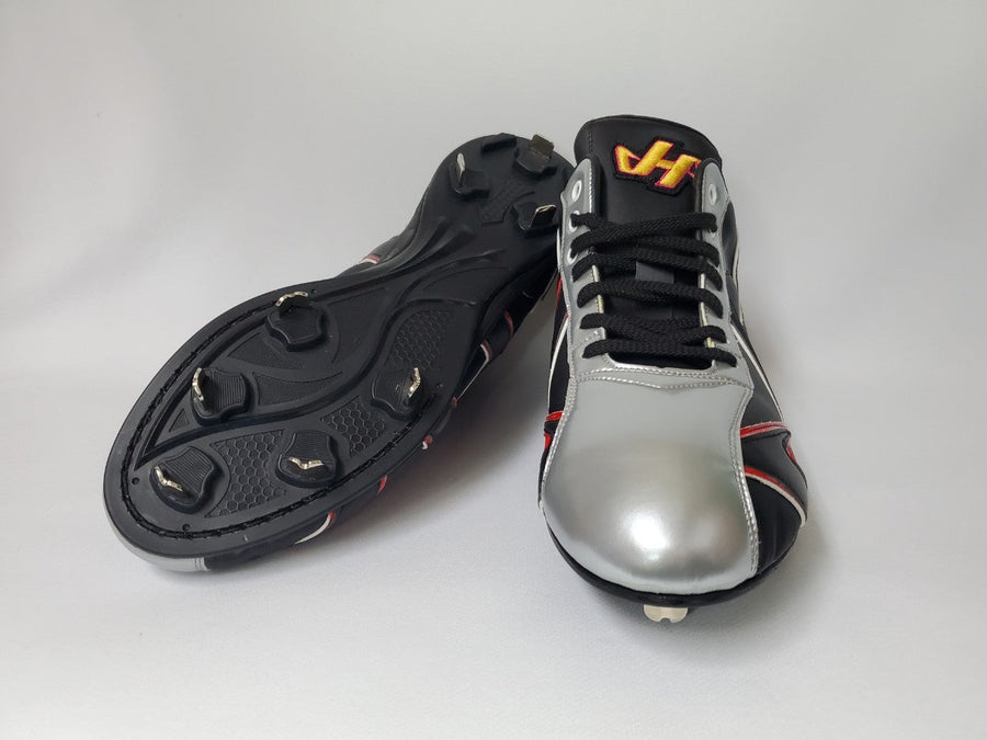 ハタケヤマ】金属スパイク/KT-SP18BR/ブラック×レッド/27.5cm/野球