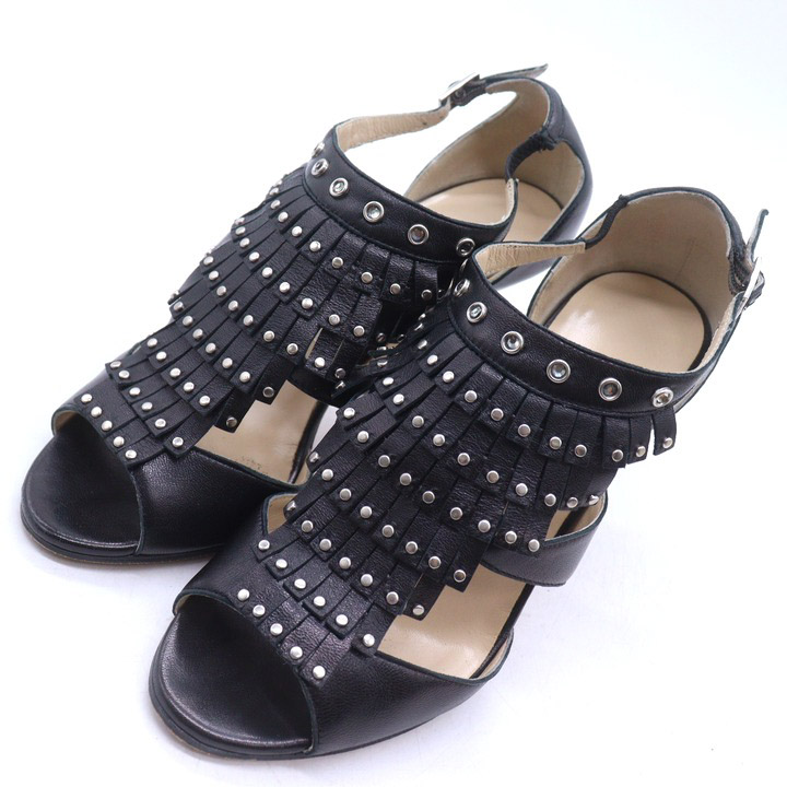 ジミーチュウ パンプス オープントゥ ストラップ スタッズ シューズ