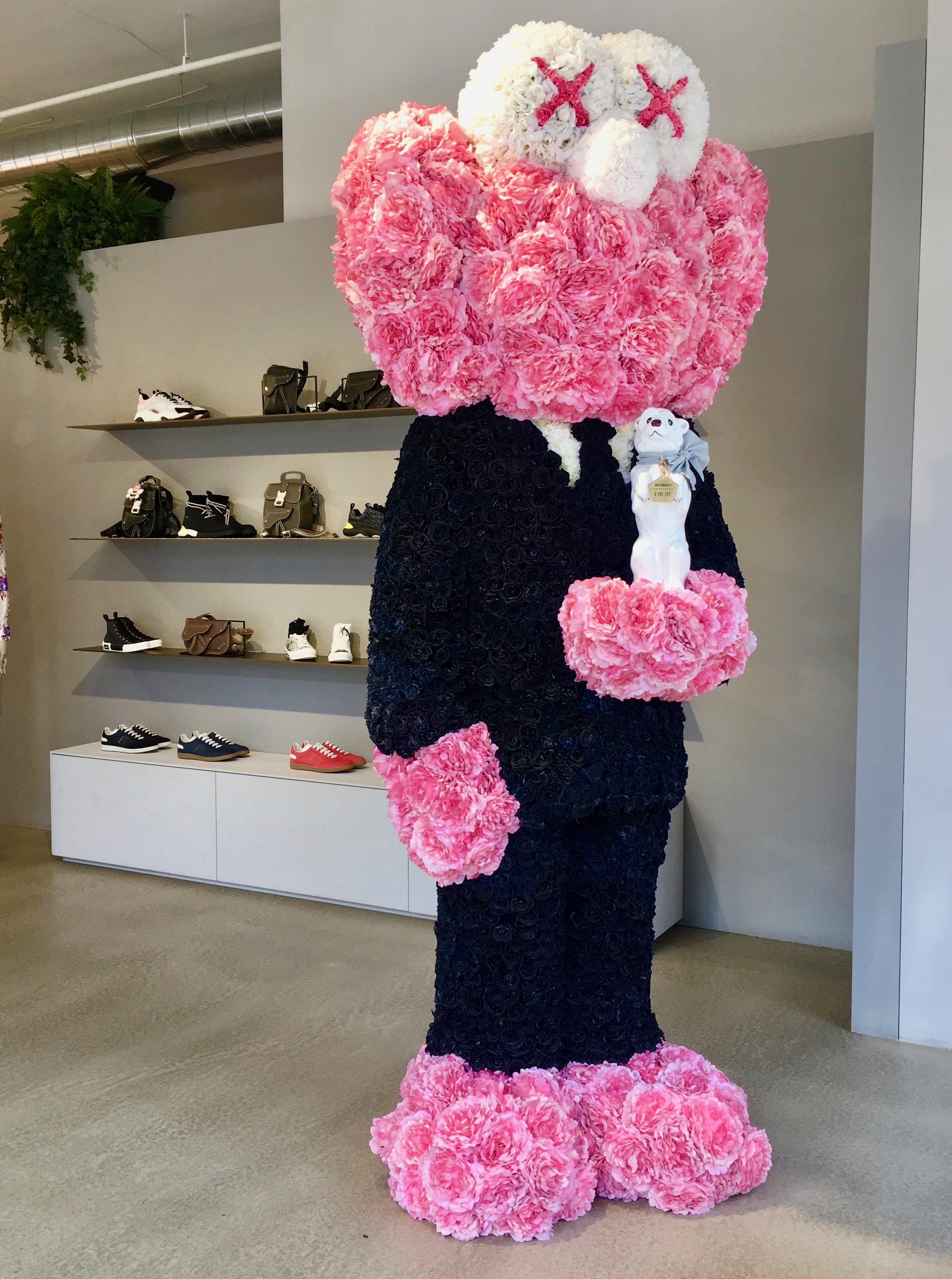 Pink Thing of The Day: KAWS Giant Pink BFF Display in Dior Shop