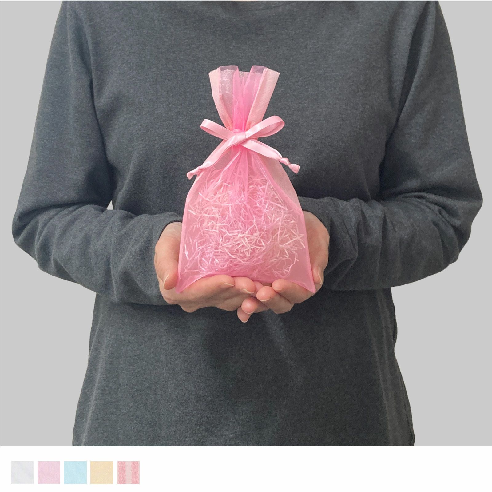 オーガンジーデュオ巾着S3 名入れ有 100枚入｜不織布製品や包装資材の