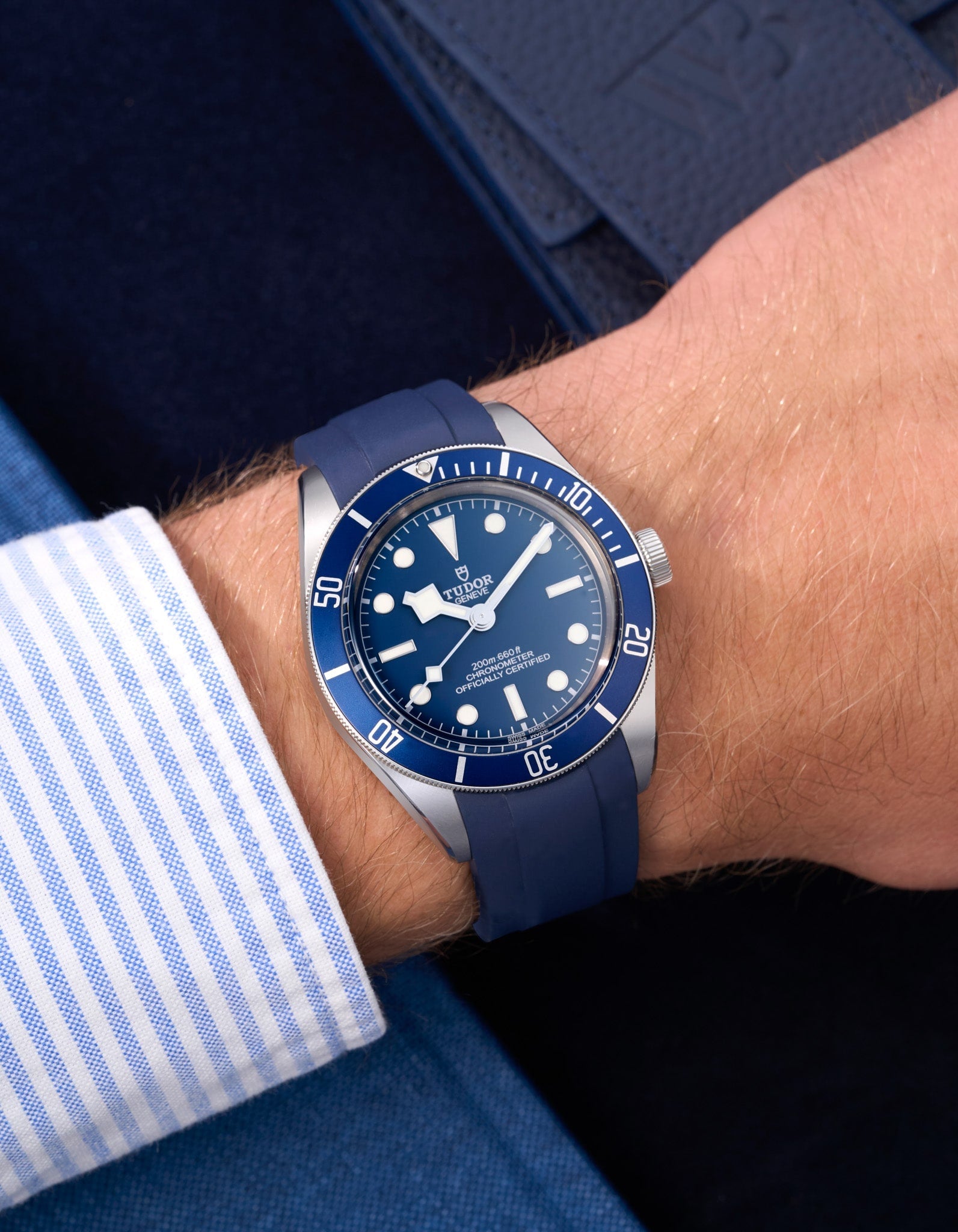 FKM Rubber Watch Strap for Tudor Black Bay Fifty-Eight 79030B Navy