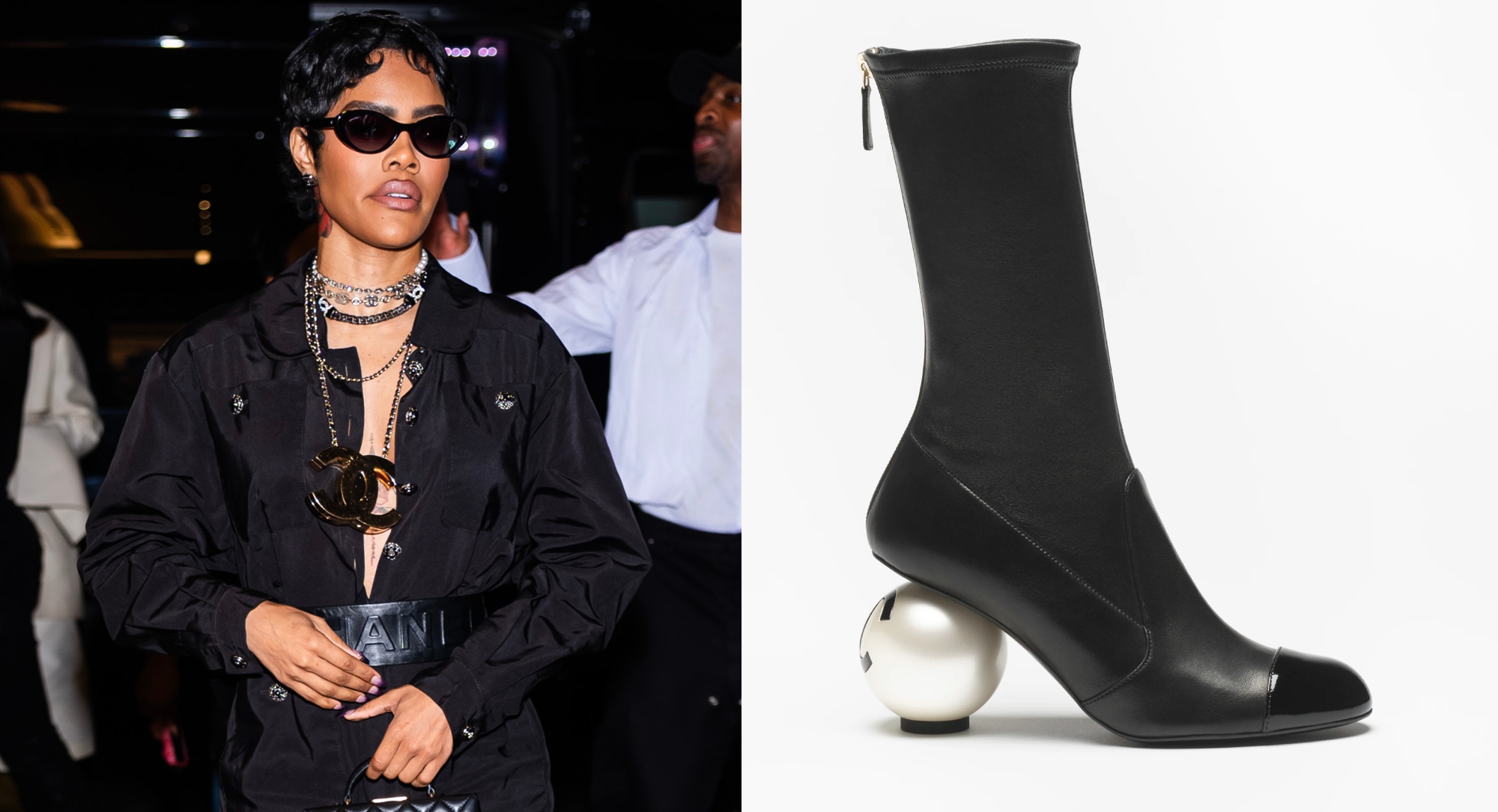 Teyana Taylor's Chanel Boots Turn Heads with Pearl Detailing
