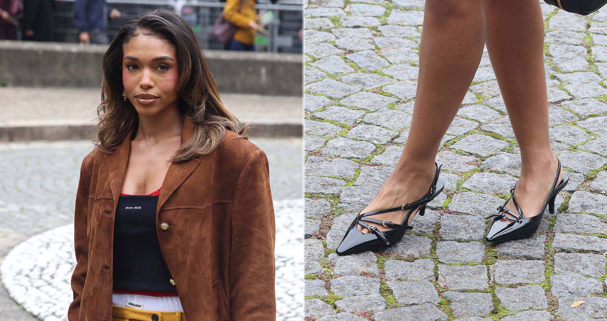 Lori Harvey Flaunts Miu Miu's Function Focus in Slingbacks in Paris