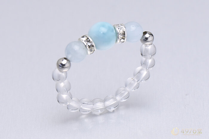 ラリマー・アクアマリン・水晶 リング ロンデル ｜ 天然石通販の4976堂