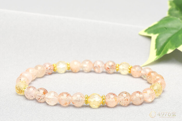 サンストーン・シトリン ブレスレット デイジー5ポイント ｜ 天然石