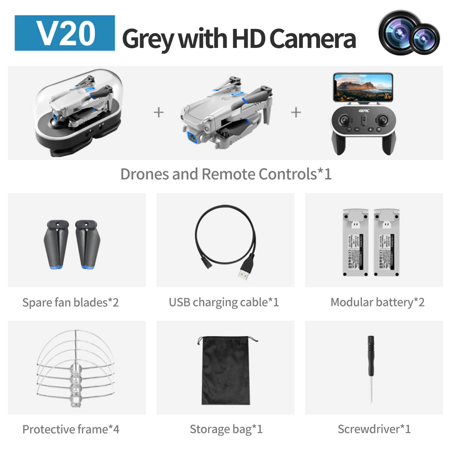 4DRC 4D-V20 Mini Drone 4K HD Dual Camera Professional WIFI FPV