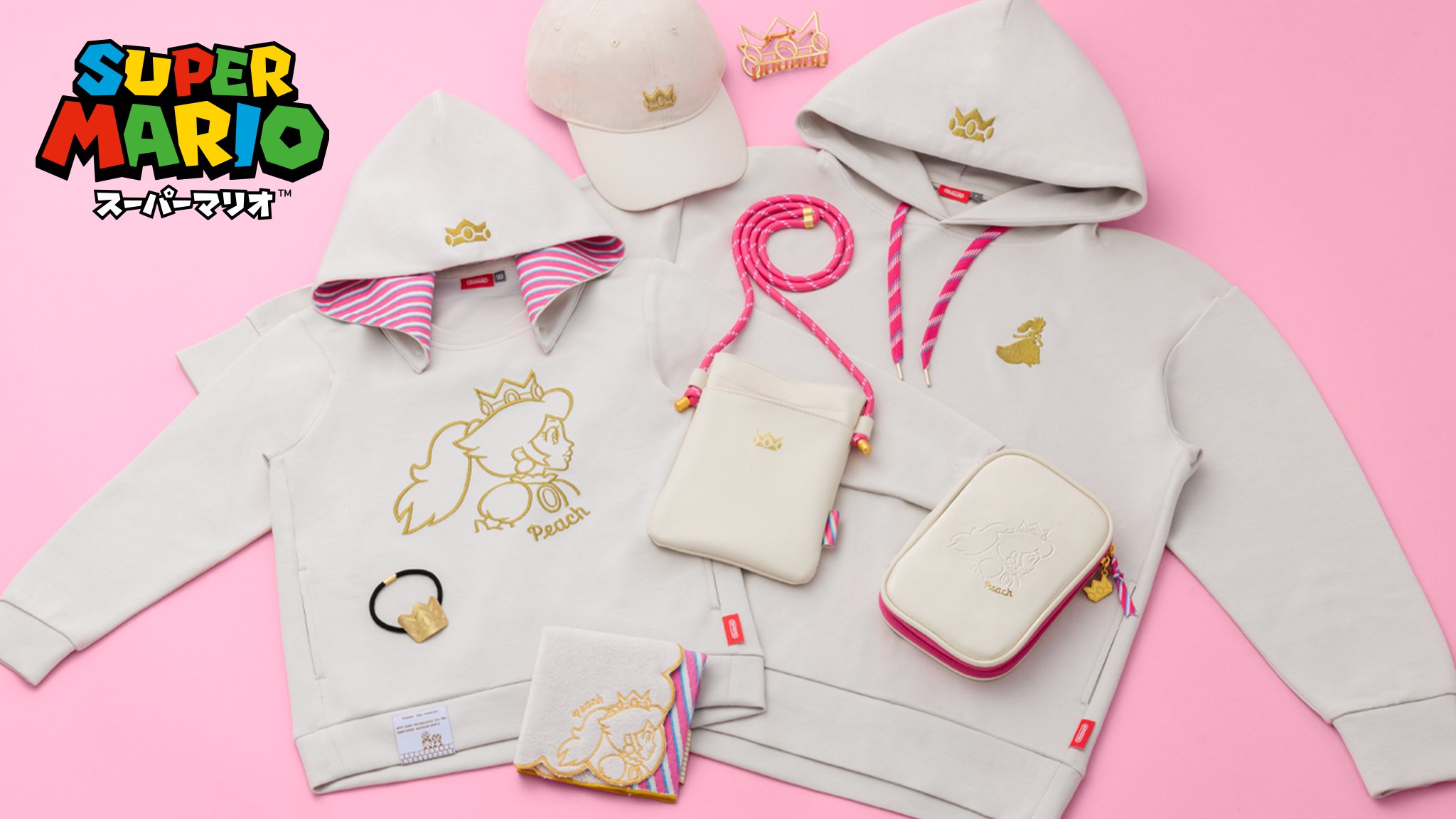 ピーチ姫をテーマにしたグッズをNintendo TOKYOなどで発売。ホワイトと