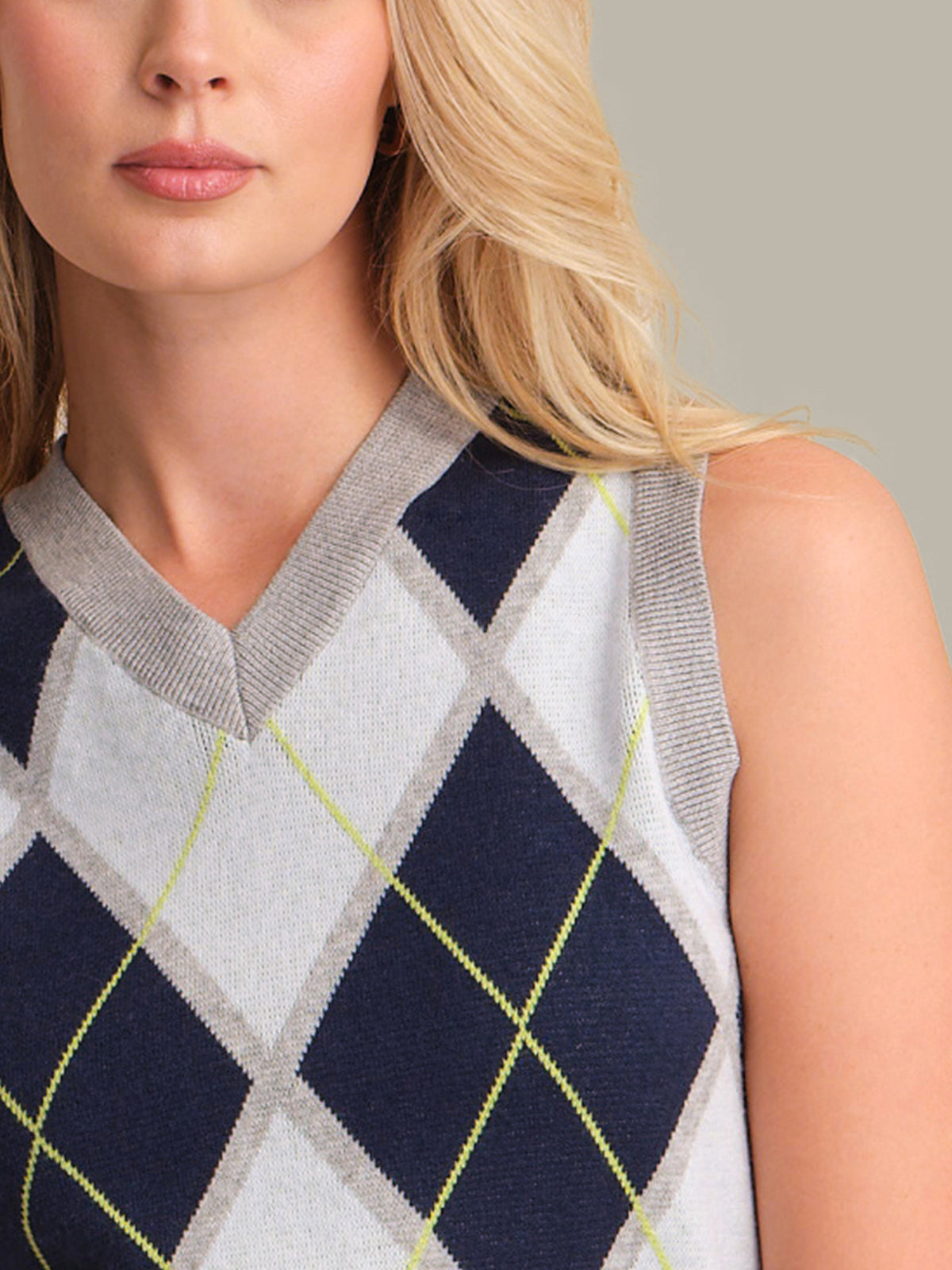 525 America Estelle: Argyle Cropped Vest