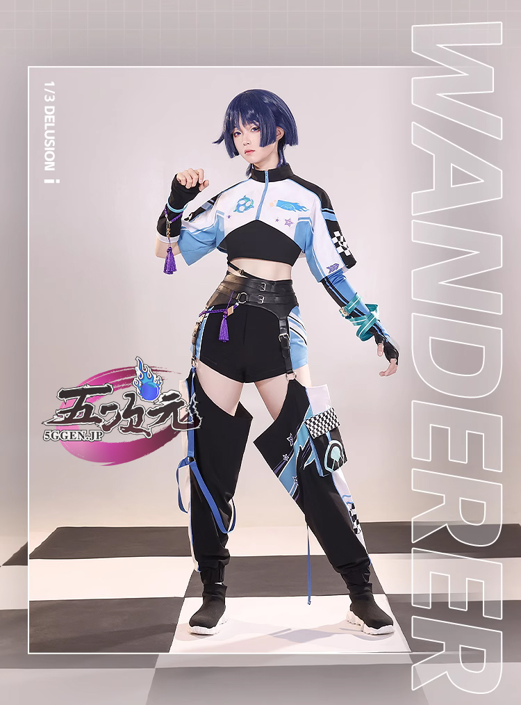 三分妄想 原神 コスプレ スカラマシュ放浪者 同人 レーサー 衣装