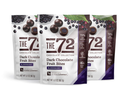 Dark Chocolate 3.2oz Elderberry Fruit Bites | 72chocolate