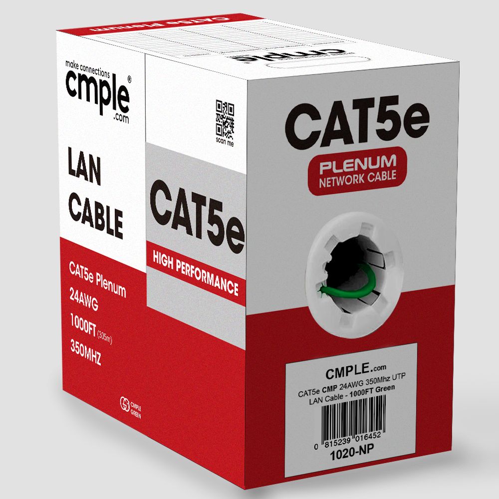 Cat5e Riser Ethernet Cable Green | Unshielded |CMR, 24AWG, UTP