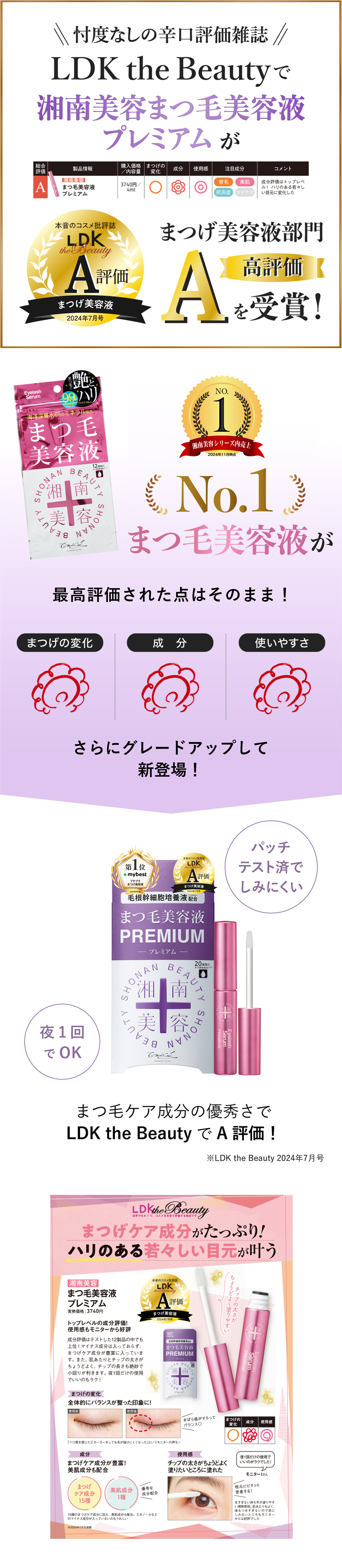 湘南美容まつ毛美容液プレミアム【LDK the beauty / mybest 1位受賞