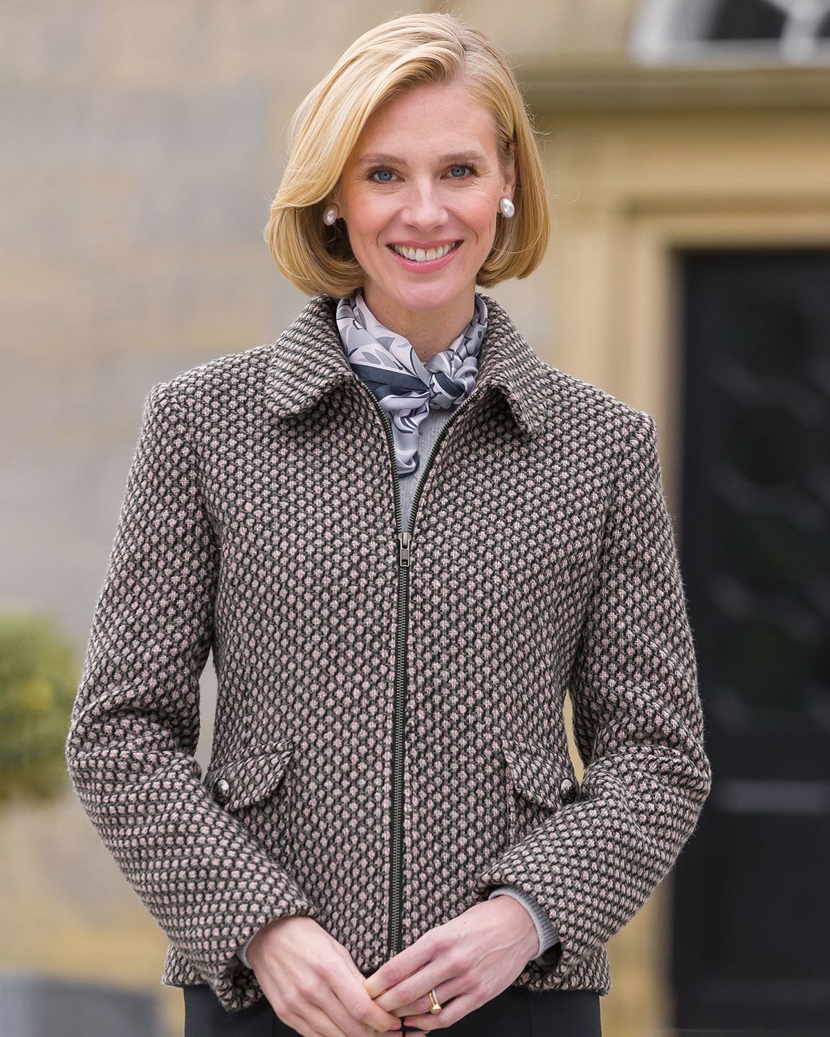 Maidstone Wool Blend Tweed Zip Jacket | Country Collection