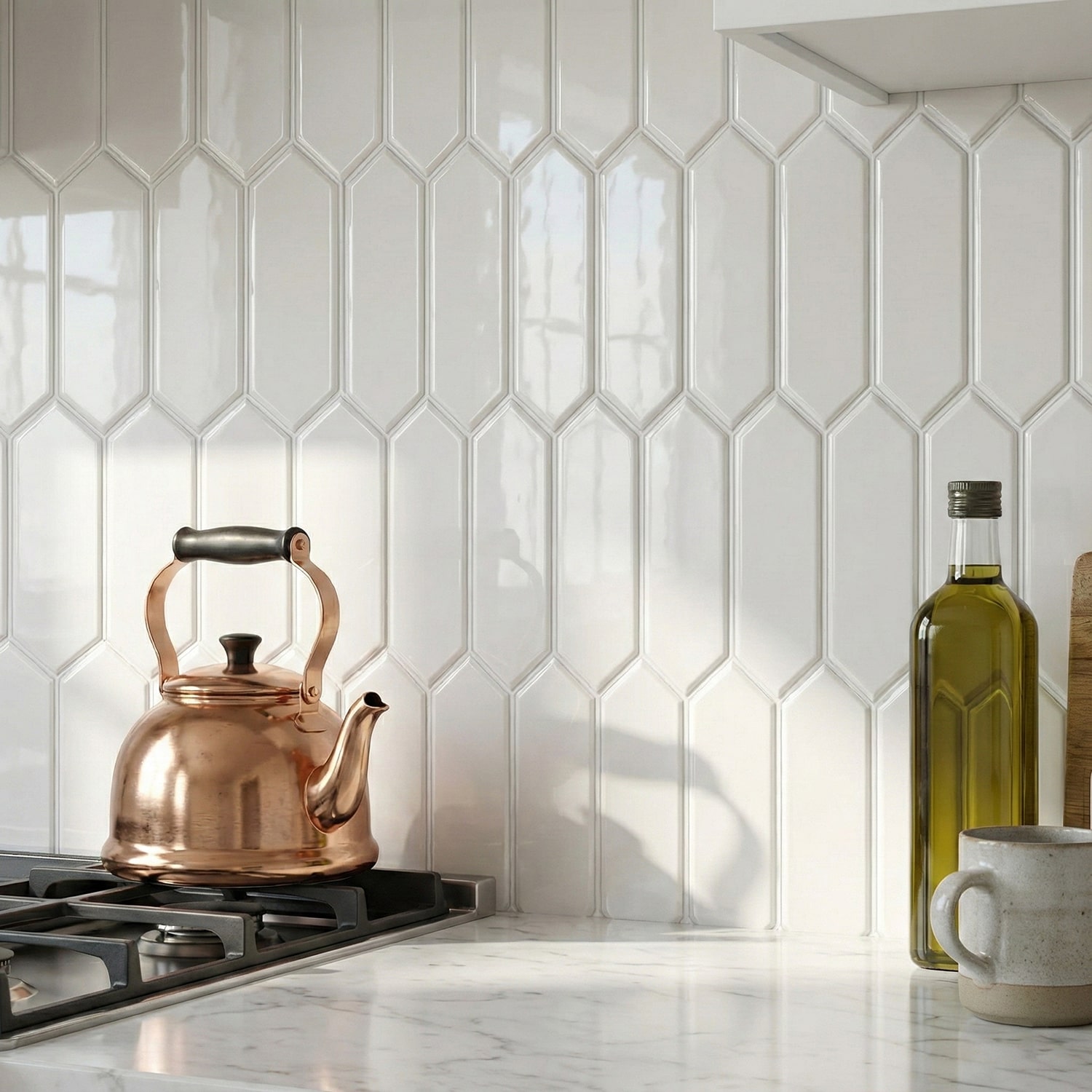 Tulum Glossy Picket Ceramic Tiles | 3x6 | White Picket Tile