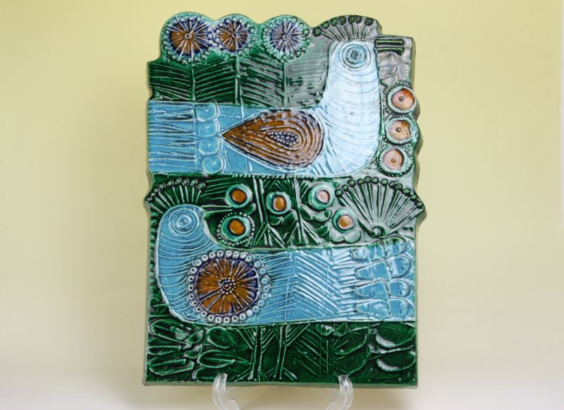 Lisa Larson VAGGPLATTOR Parkfagel/リサ・ラーソン 鳥 陶板 - 北欧