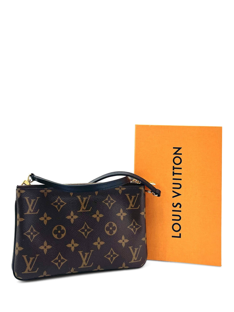 Louis Vuitton Giant Monogram Reversible Double Zip Messenger Bag Brown