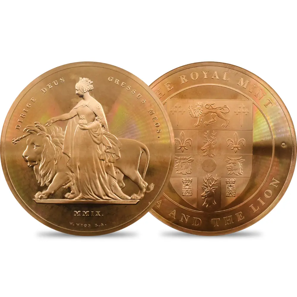 2009 エリザベス2世 ウナ＆ライオン 試作青銅メダル PL67RD 2of5 箱
