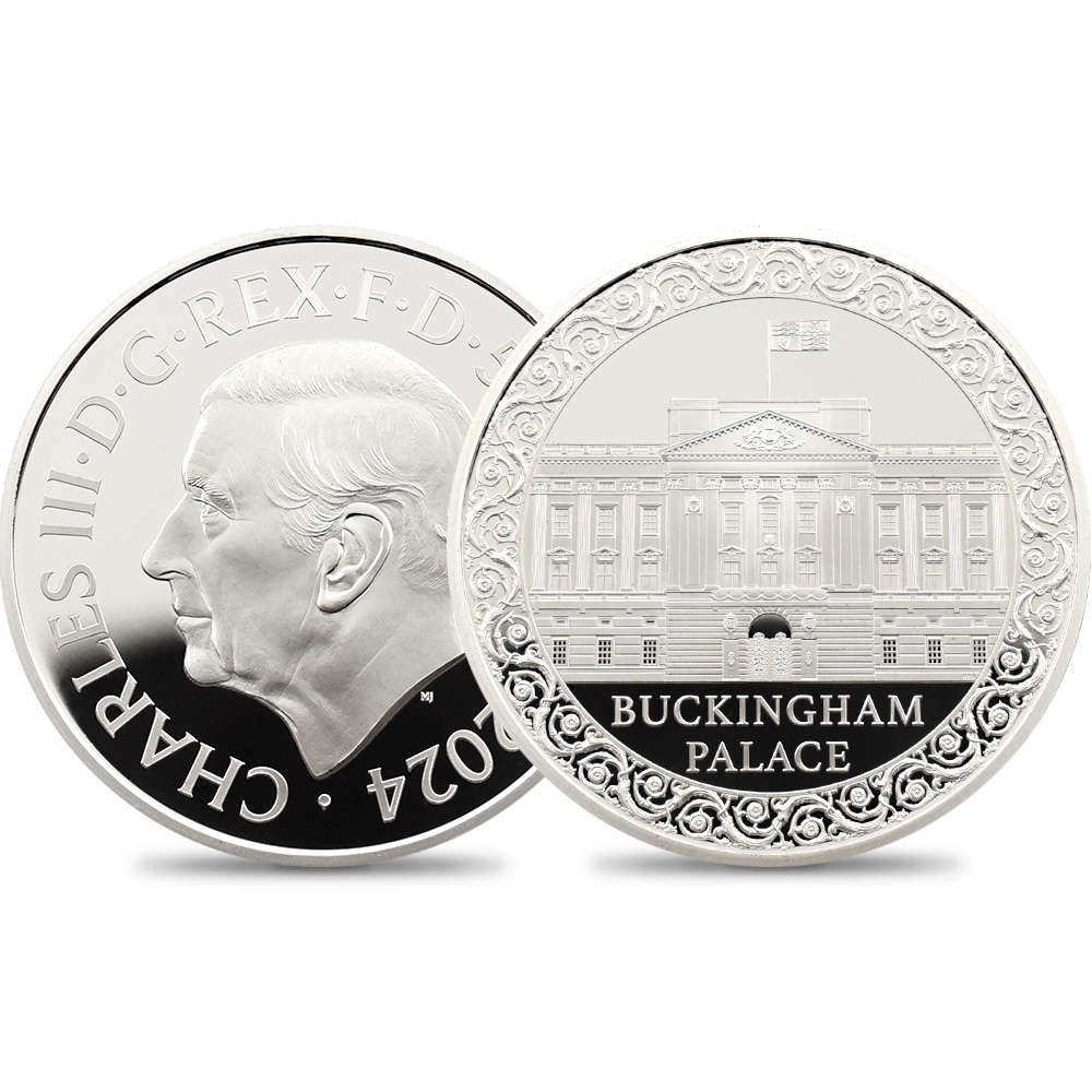 2024 チャールズ3世 バッキンガム宮殿 5ポンドプルーフ銀貨 未鑑定 箱