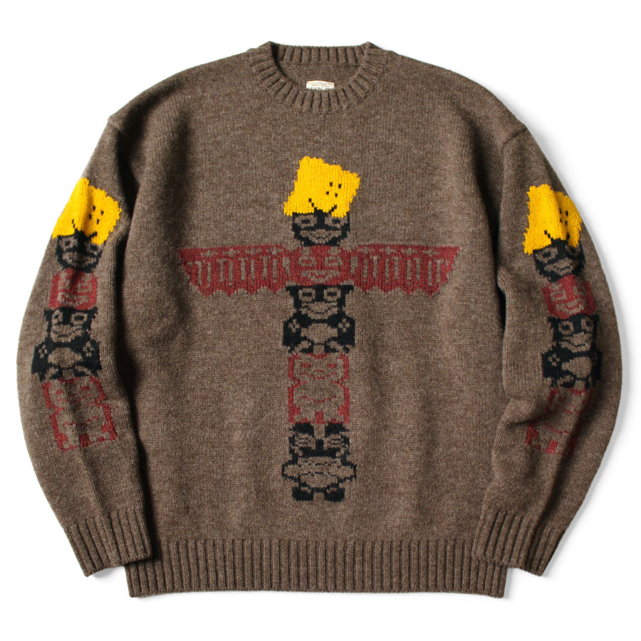 Kapital 5G Wool Peckish Totem Pole Crew Sweater | COJP Gallery