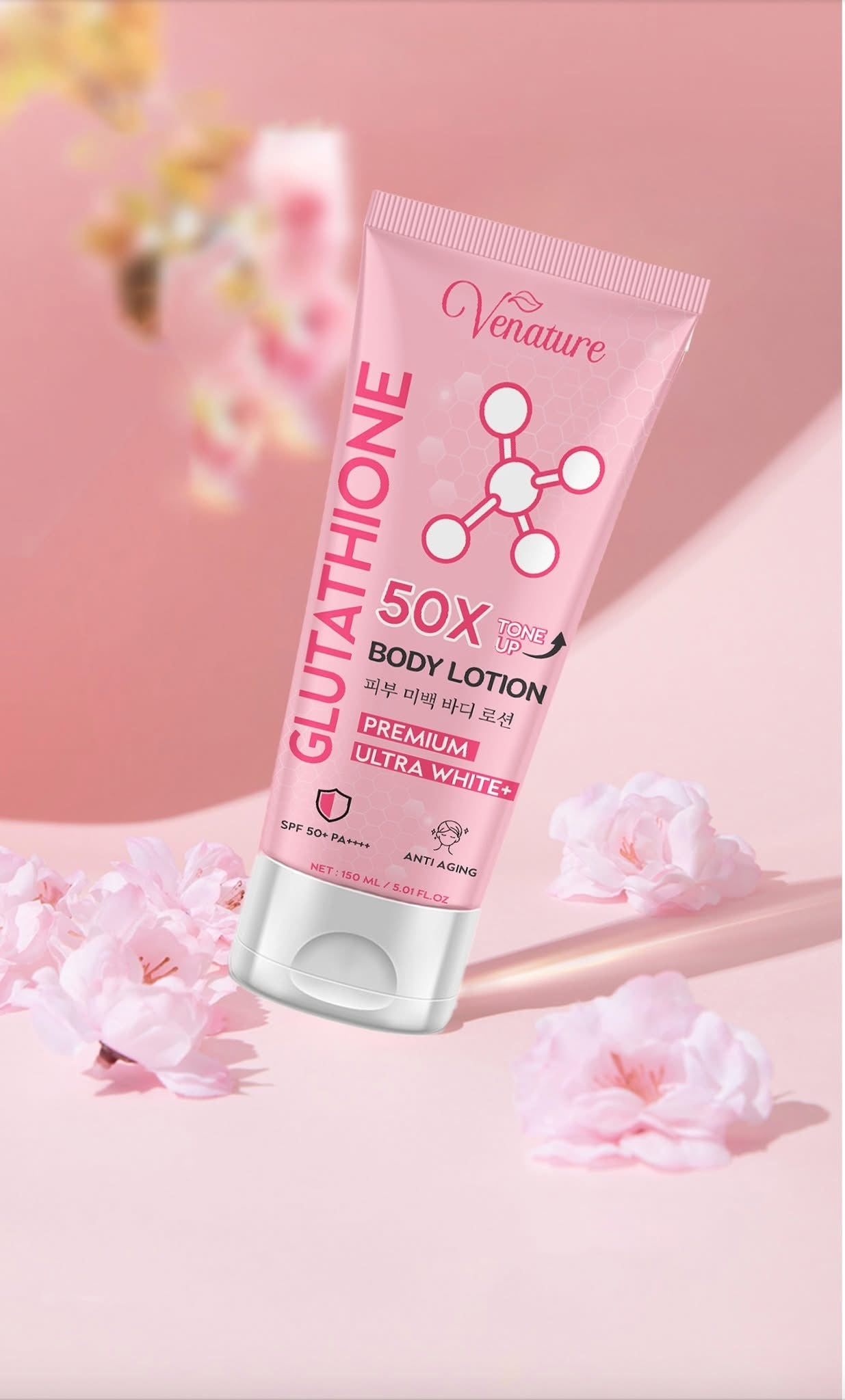 Venature Glutathione 50X Body Lotion Premium Ultra White SPf50+