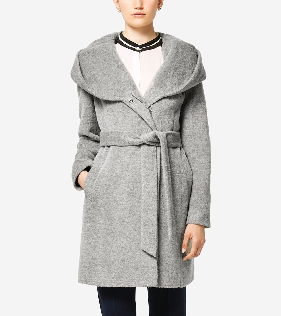 アルパカ アシンメトリー ウール コート womens. 0.0 | COLE_HAAN