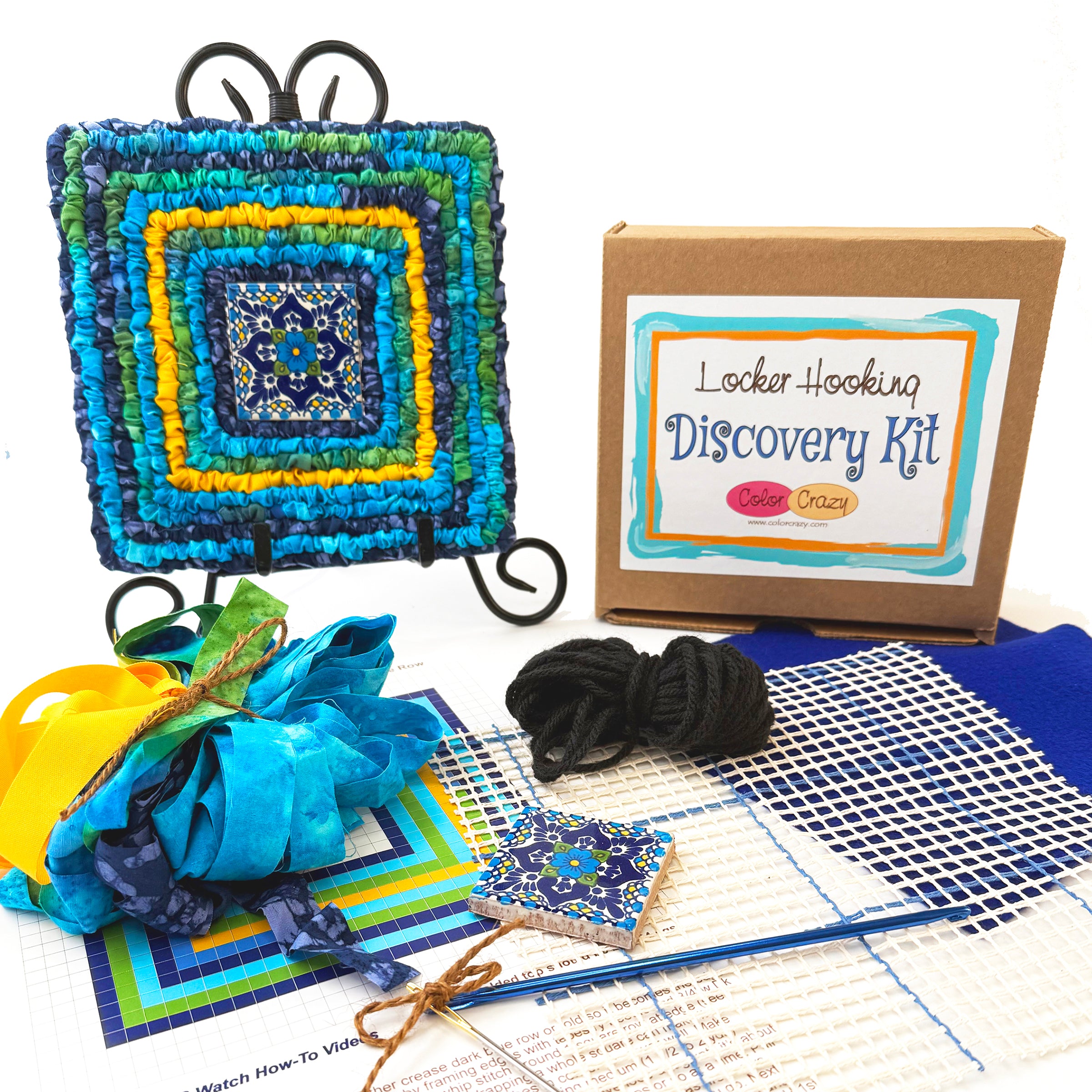 NEW! Discovery Kit - Locker Hooking: Magical Dahlia Trivet - Color
