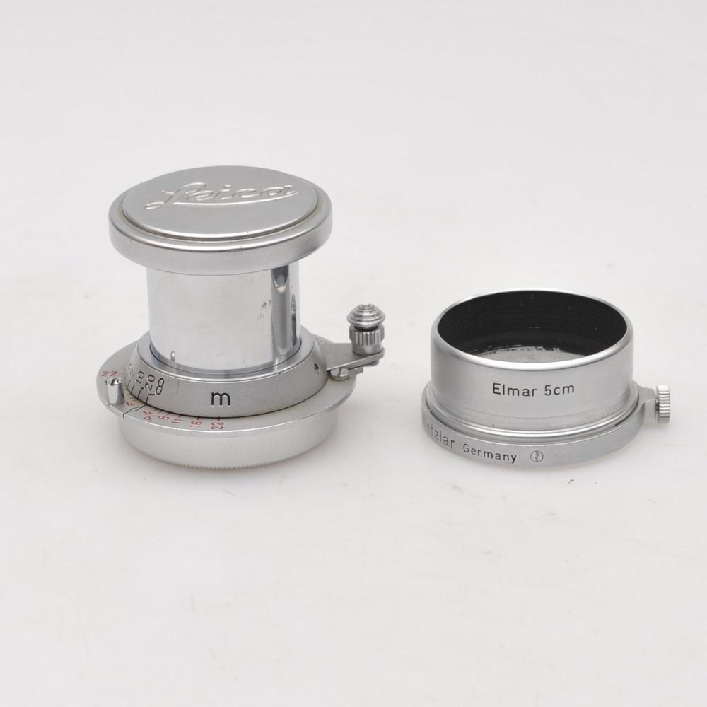 Leitz Elmar 3.5/50mm red scale with hood - Collectcamera