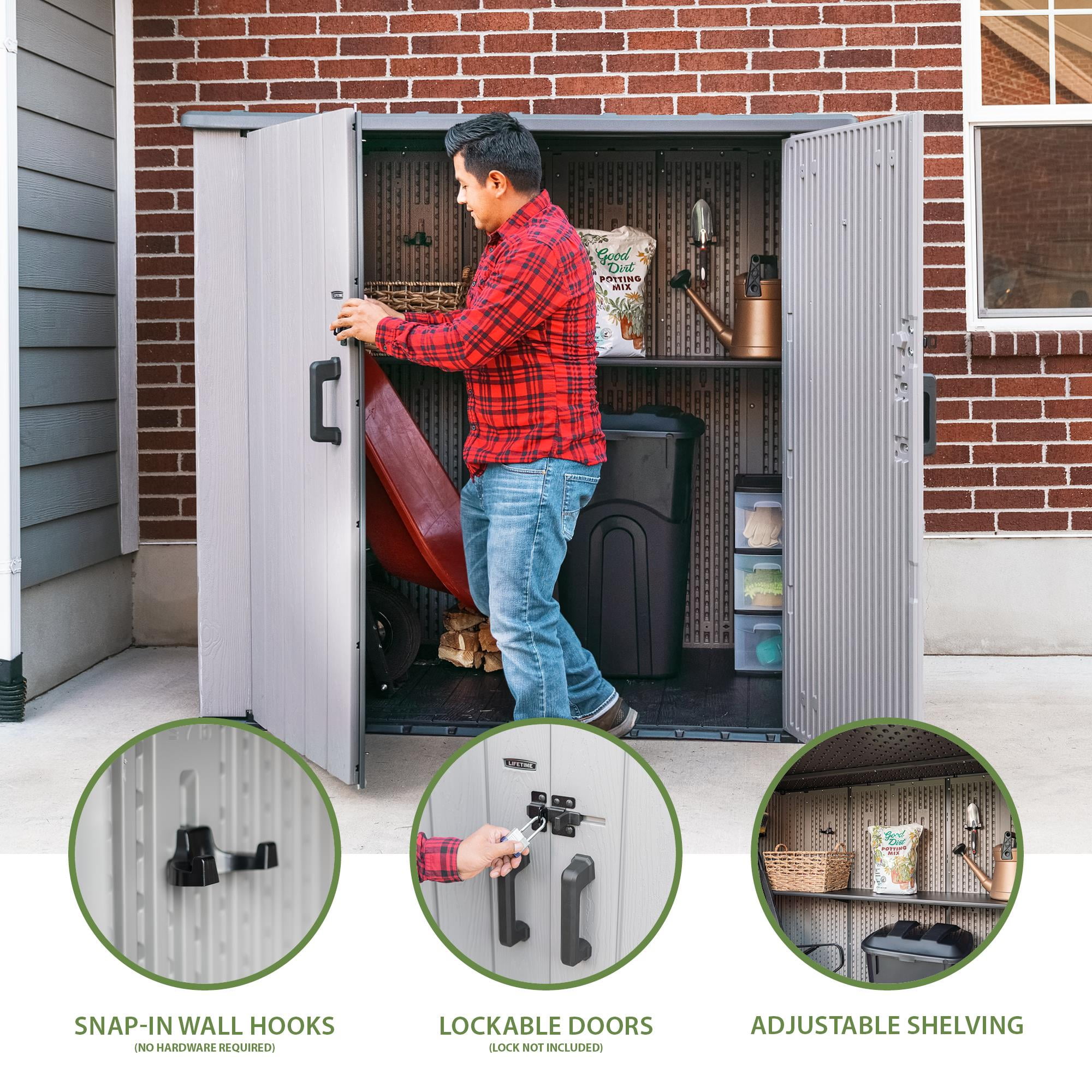 Lifetime Utility Storage Shed 60434 Rough Cut 6.3 ft x 3.6 ft