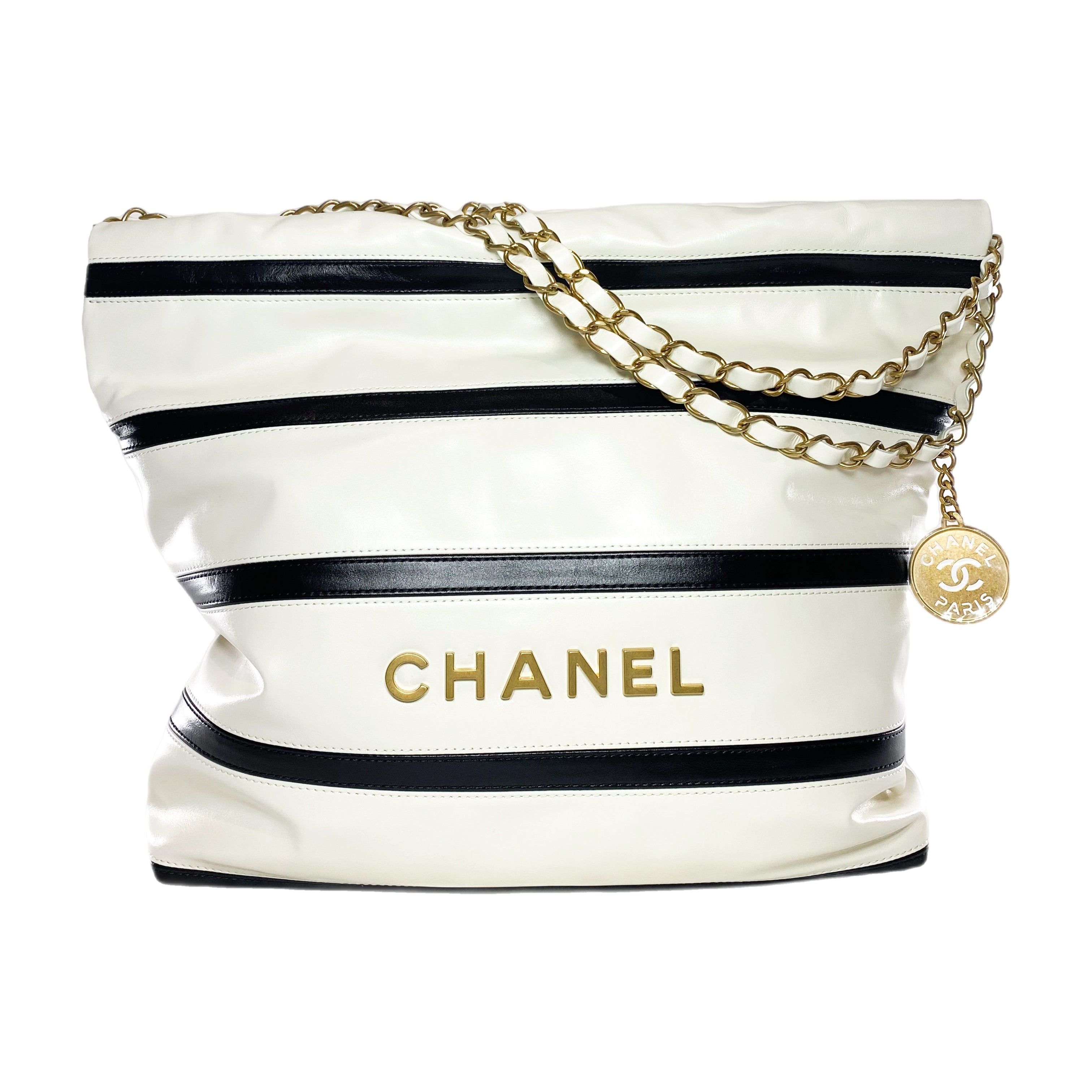 Chanel 22 White Black Striped – Consign of the Times ™
