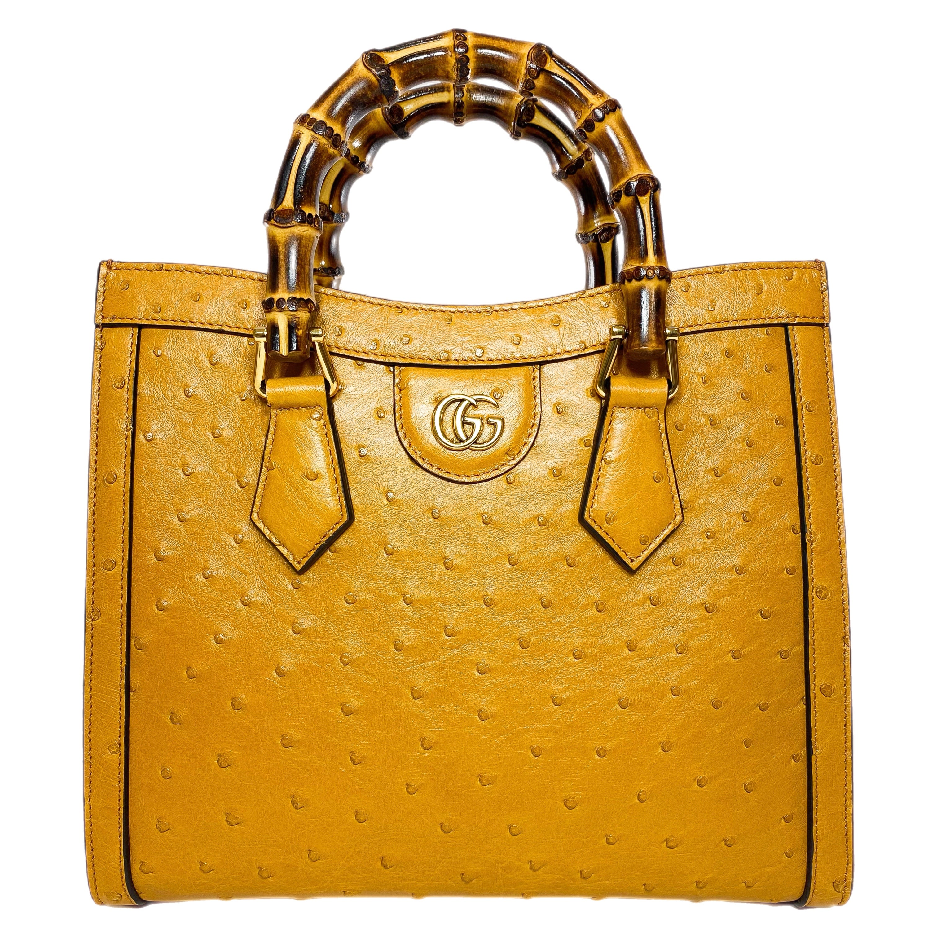 Gucci Diana Camel Ostrich Bamboo Tote Bag – Consign of the Times ™