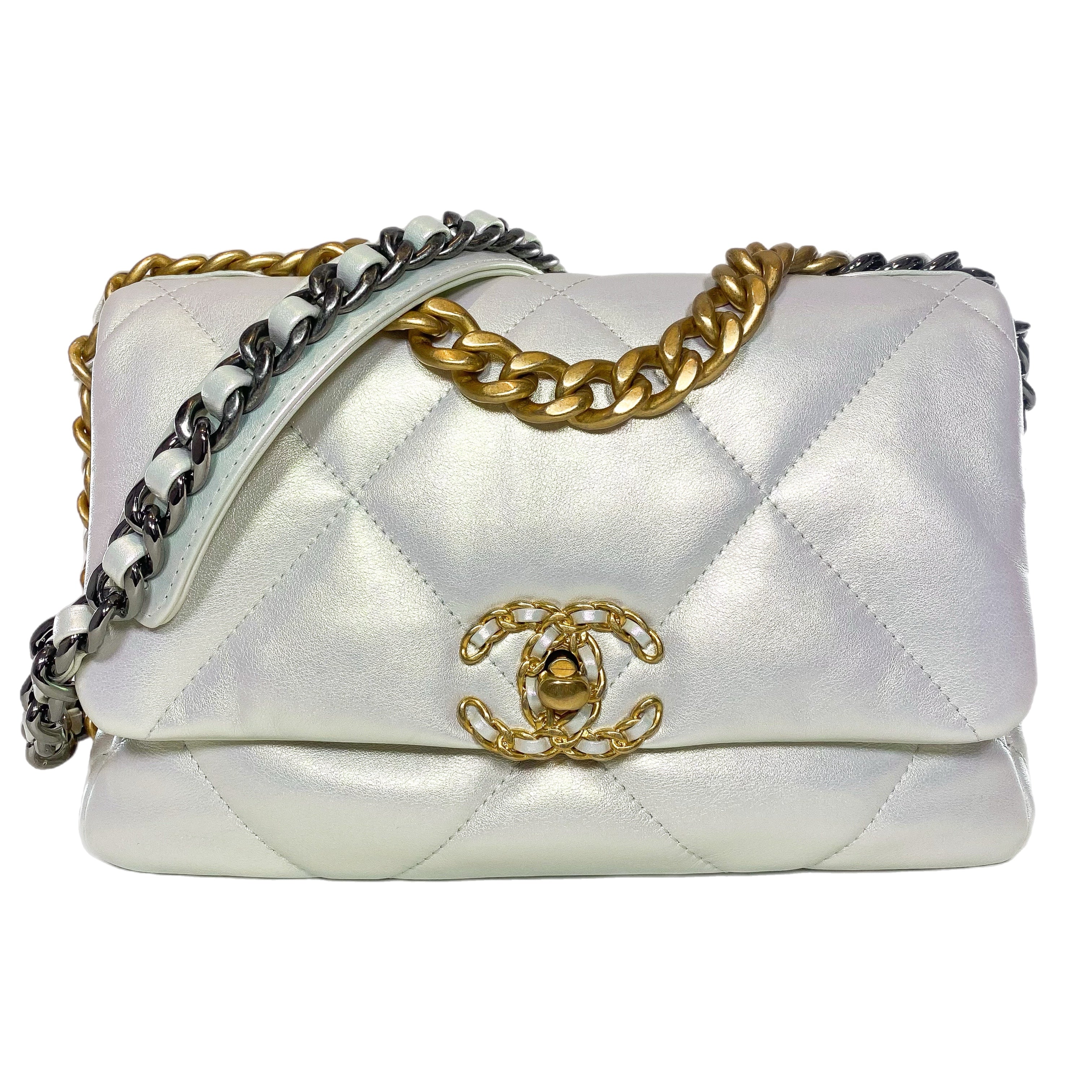 Chanel 19 Iridescent White Medium Flap Bag – Consign of the Times ™