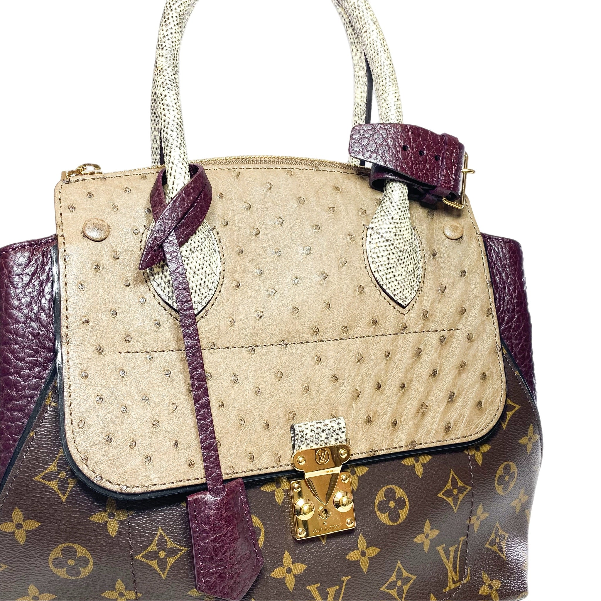 Louis Vuitton Bordeaux Ostrich Lizard Majestueux Tote MM – Consign
