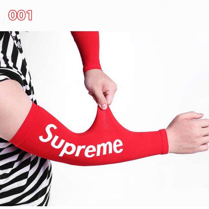 シュプリームアームカバー 両腕 涼感 UVカット腕カバーオシャレ