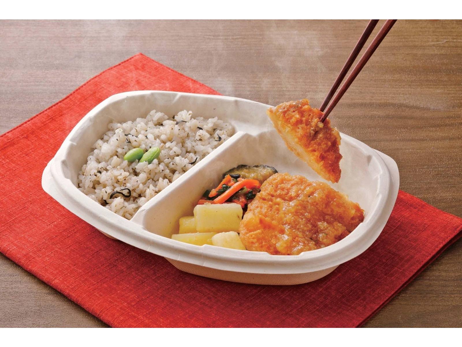 ニップン しそひじきご飯とチキンカツみぞれ煮風 1人前（300g