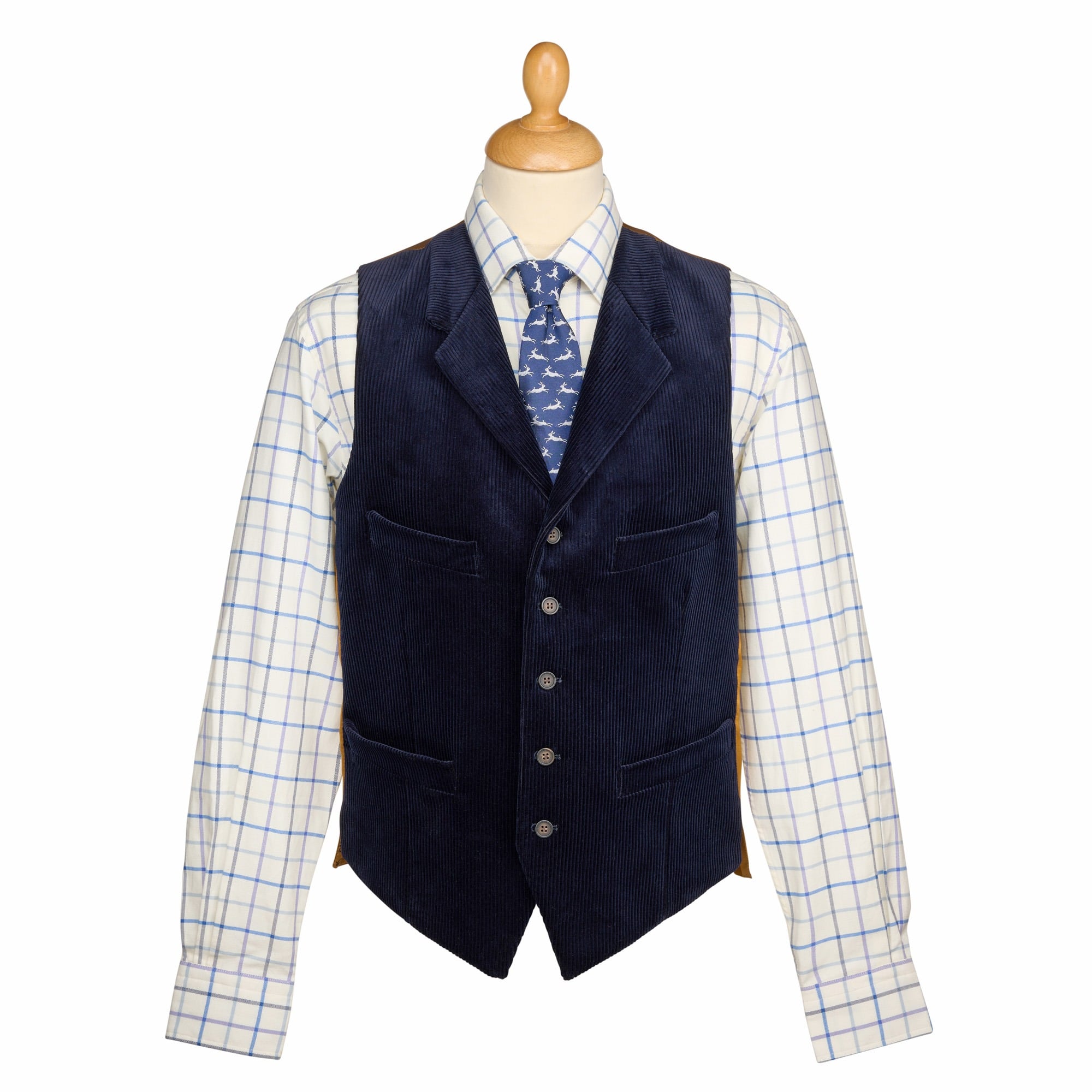 Men's Navy Moleskin Waistcoat | Cordings US