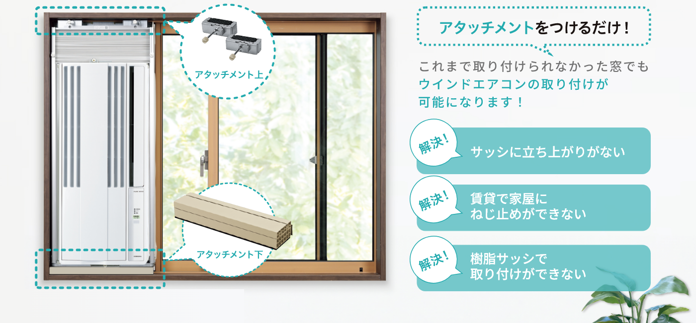 ウインドエアコン窓枠用アタッチメントWMA-1の取り付け方｜ウインド