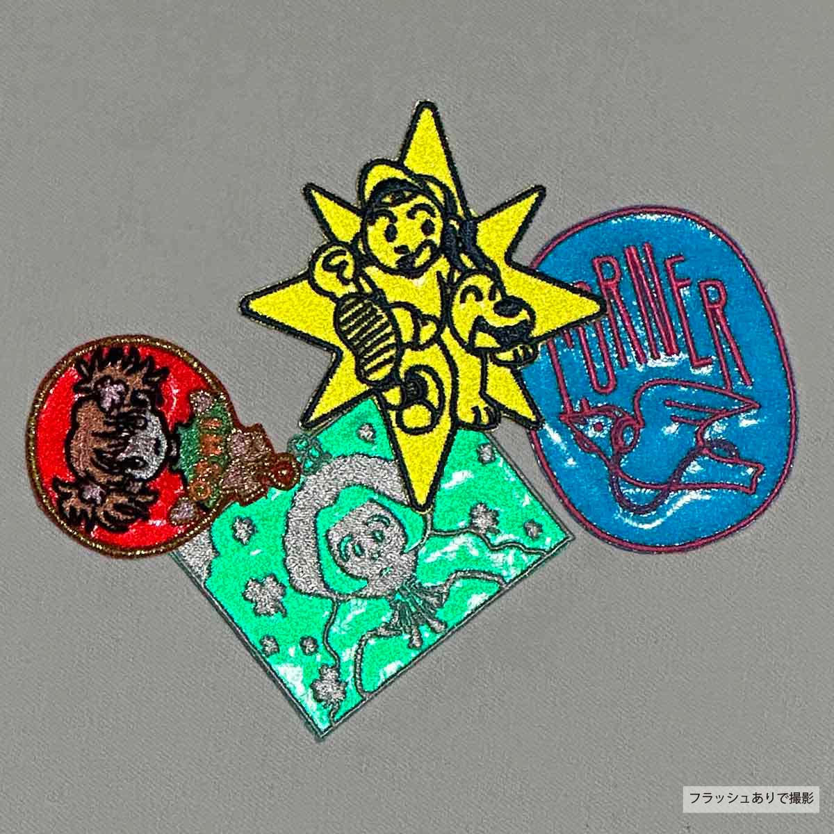 CORNER PRINTING | カラーリフレクター素材 刺繍ワッペン 80mm×80mm