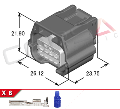 7283-8855-30 - Yazaki | RH-8S - Corsa Technic | 8-Way Kit
