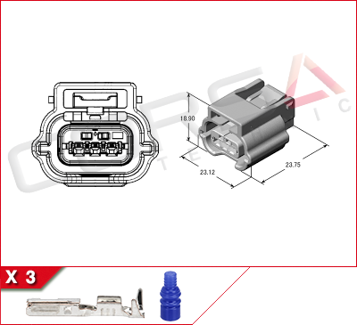7283-8852-30 - Yazaki | RH-3S-1 - Corsa Technic | 3-Way Kit