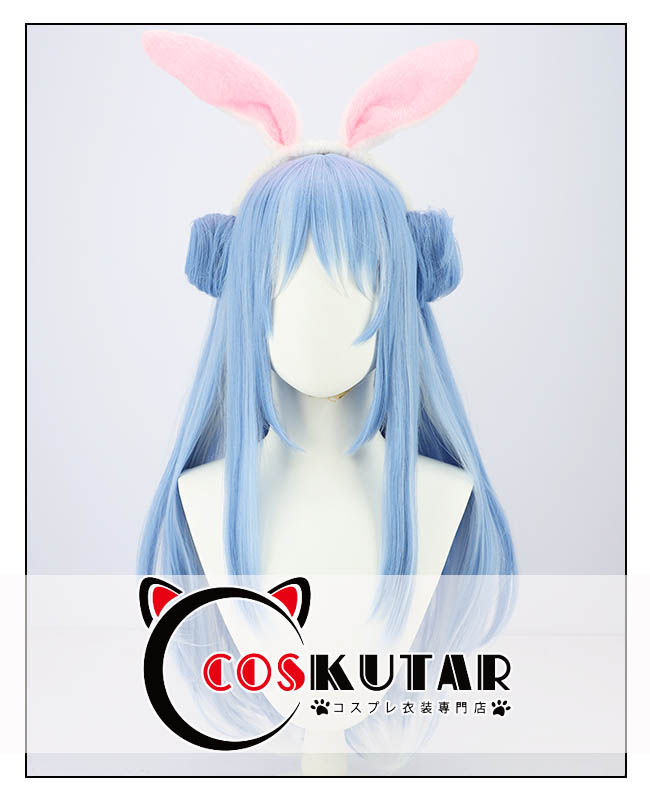 バーチャルYouTuber ホロライブ 兎田ぺこら コスプレウィッグ 耳付き