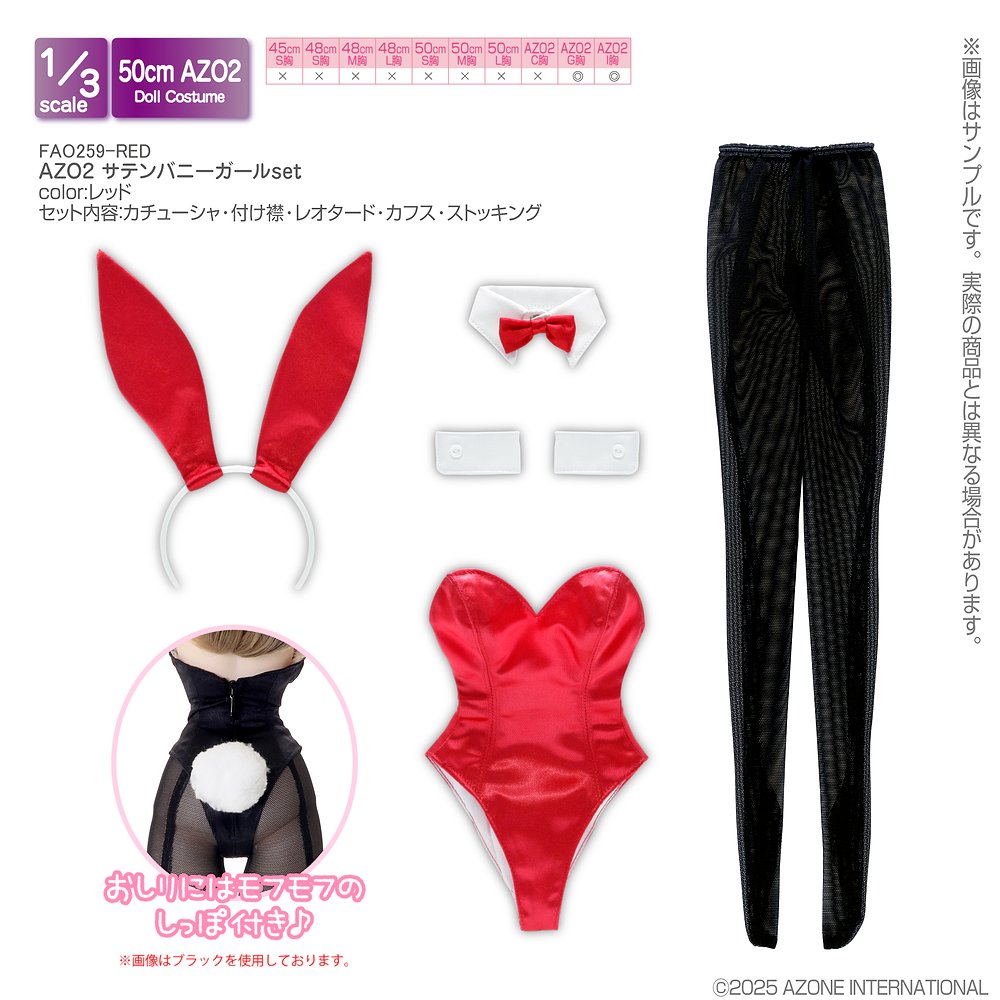 45～50cmドール用】AZO2 サテンバニーガールset [50 Collection