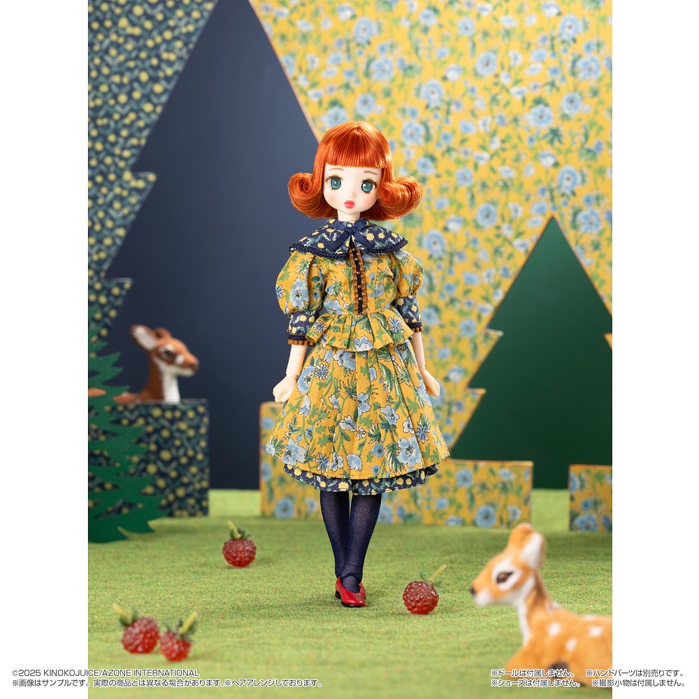 1/6サイズドール用】BonBons 花柄MIXブラウス＆スカートセット