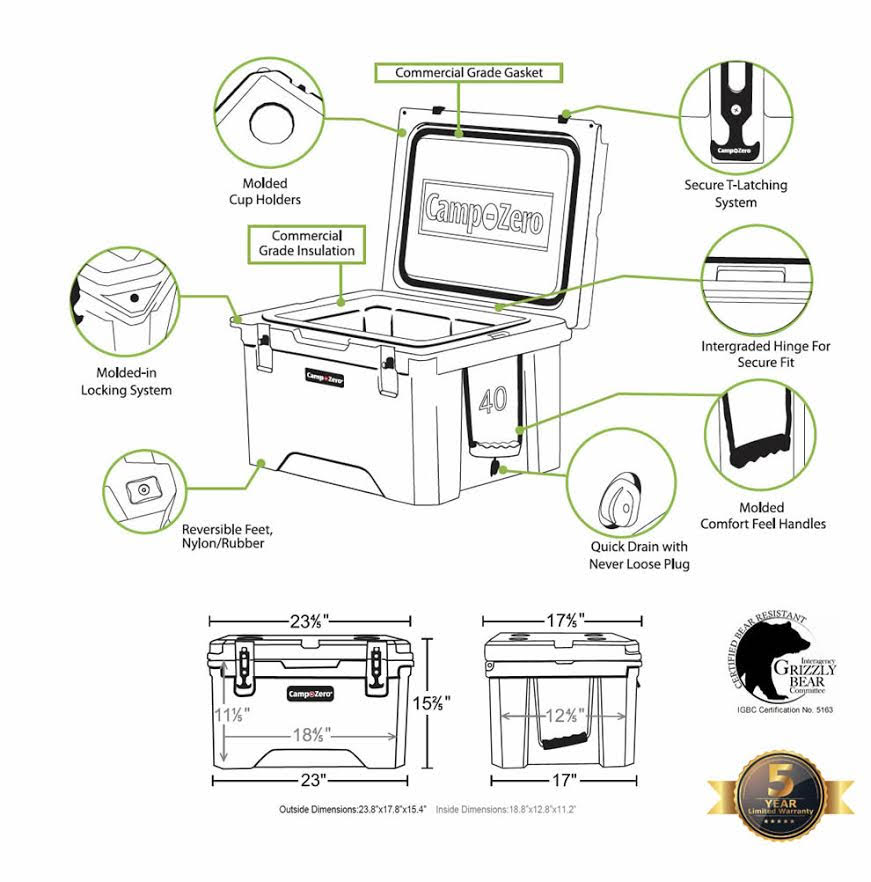 キャンプゼロ 40L ロトモールドクーラーボックス | Costco Japan