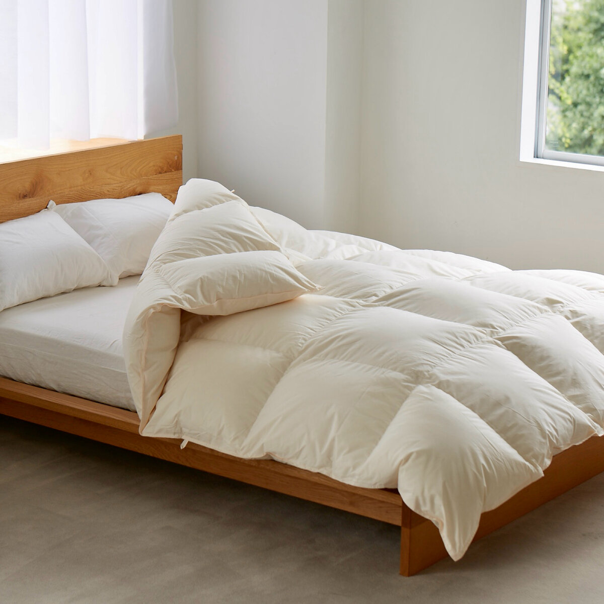 羽毛布団 ナチュラルダックダウン93％ クイーン アイボリー | Costco Japan