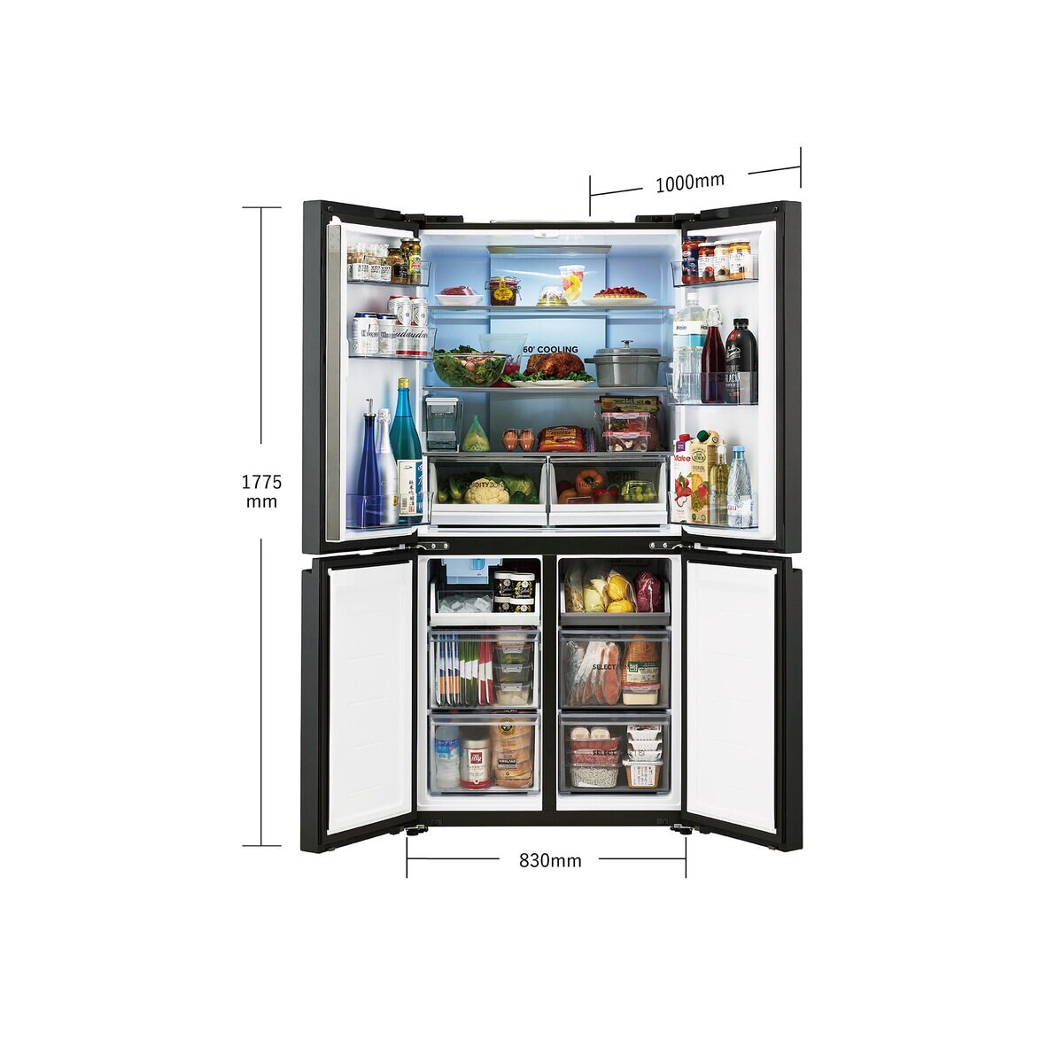 Haier 470L 冷蔵庫 CŌRU JR-GX47A (H) ブルーイッシュグレー | Costco