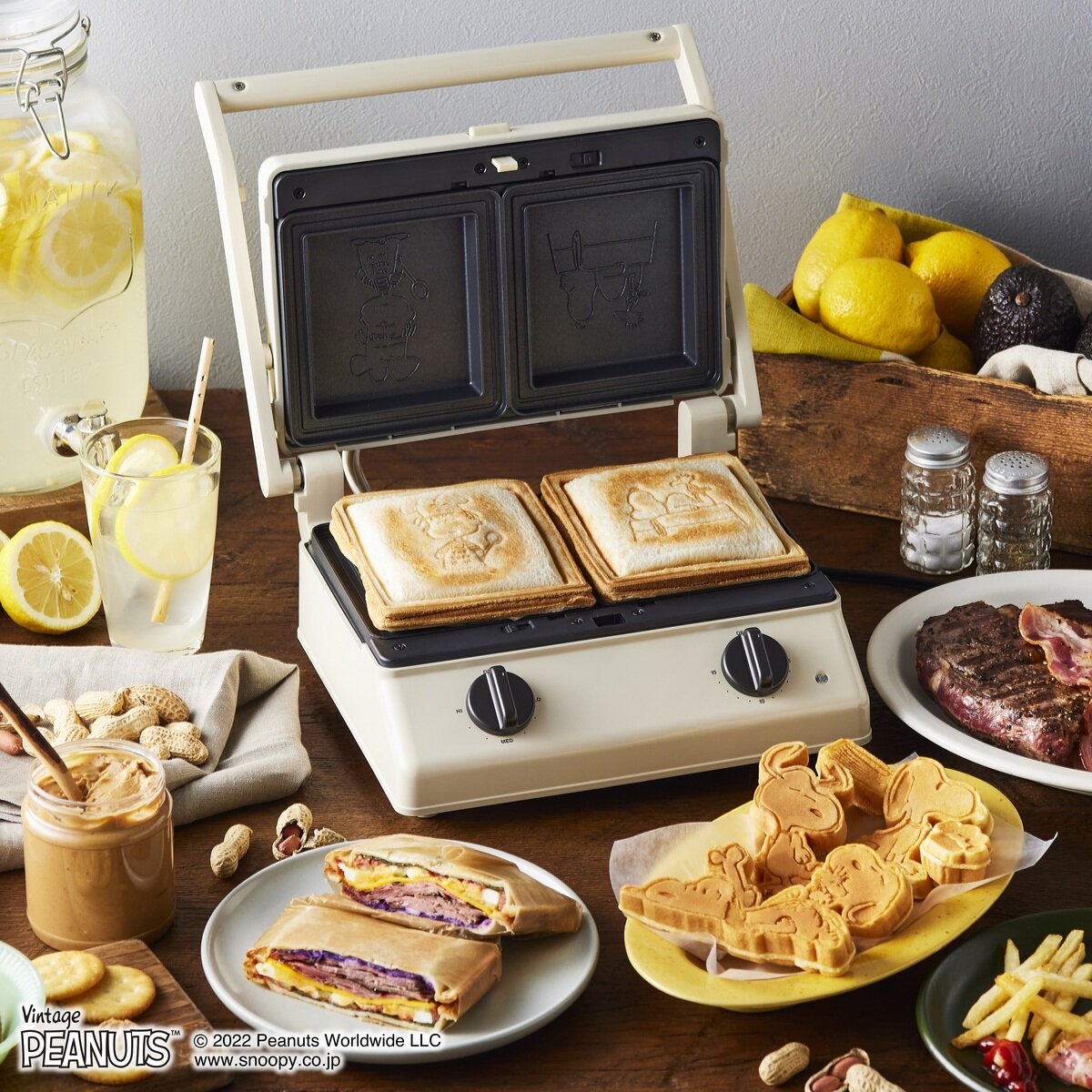 ブルーノ ピーナッツ グリルサンドメーカー ダブル エクリュ BOE092