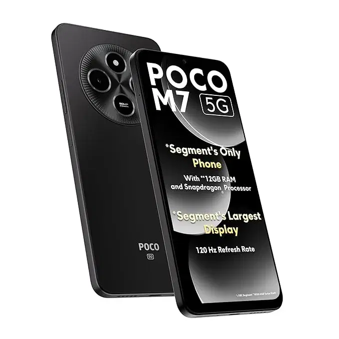 POCO M7 5G, Satin Black - 6GB RAM, 128GB Storage