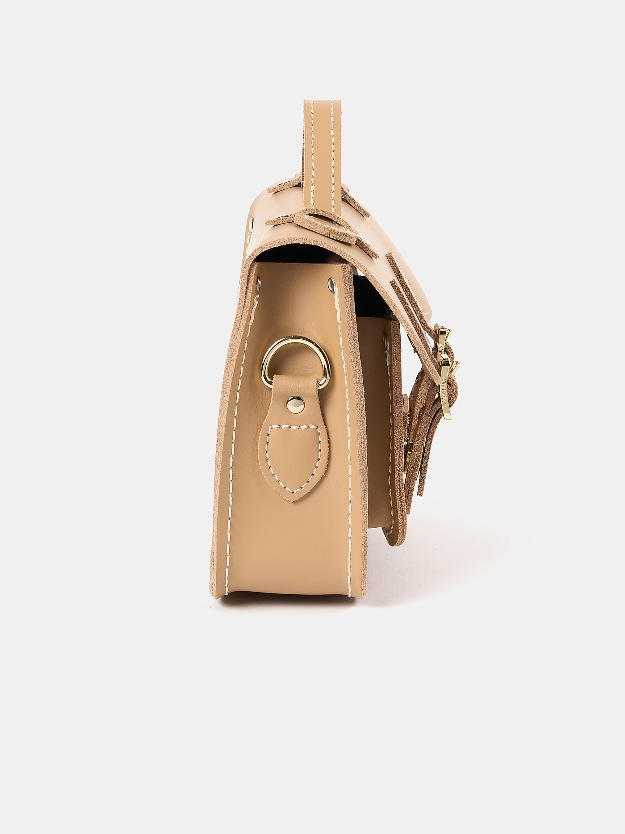 Leather Mini Satchel Bag - Beige | Cambridge Satchel