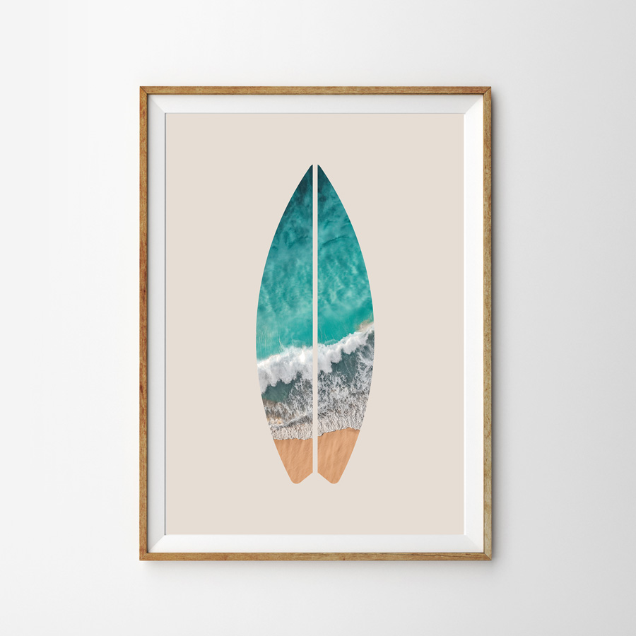 海とサーフボード オシャレなポスター｜海外おしゃれポスター 通販
