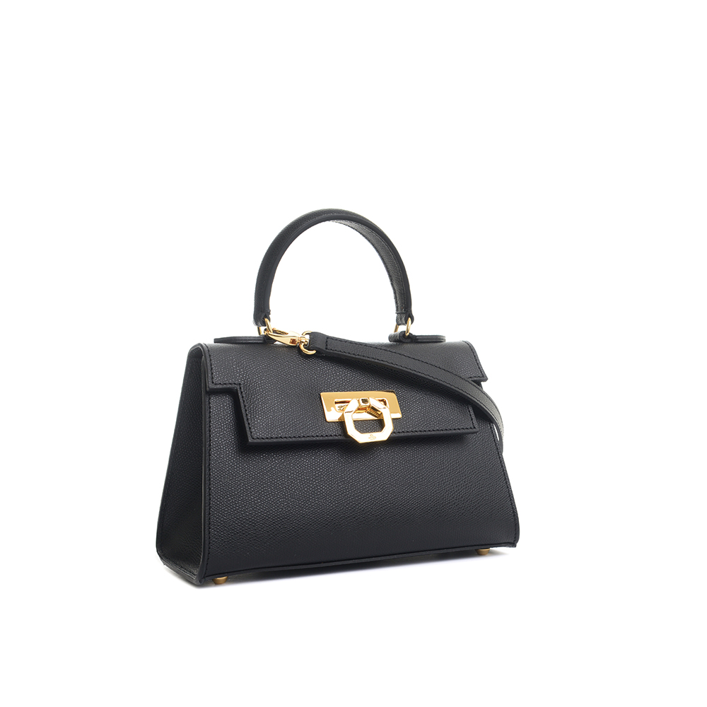 Greta leather handbag - Black - Carbotti